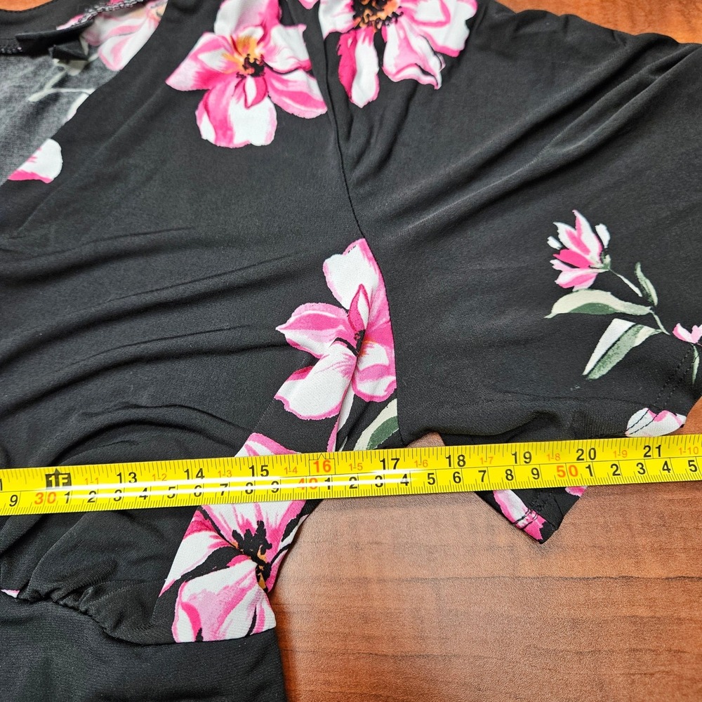Torrid Black Floral Tie Waist Midi Romper Dress Whimsigoth Fairycore Boho 2X - Picture 5 of 16